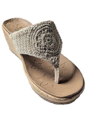 Skechers Womens Beverlee Fancy Work Beach Boho Summer Crochet Sandals Size 7